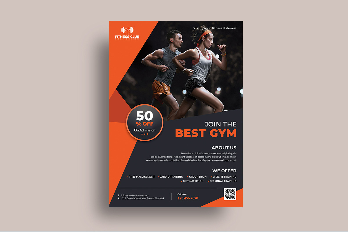 Fitness Flyer / Gym Flyer, a Flyer Template by CreativeZoom (Photo 2 of 4)