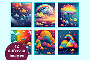 Fluffy Clouds and Colorful Rainbows, a Seasonal Illustration by Mermaids Cove (Thumbnail 3 of 8)