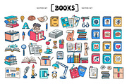 Vector set on the theme of books, an Object Graphic by Olga Chuklay (Thumbnail 1 of 2)