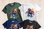 Zombie on a skateboard. T-shirt Png., a Decorative Illustration by yod67 (Thumbnail 2 of 9)