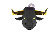 DIY Bull Head 3D model template, a Graphic by PolyFish (Thumbnail 4 of 5)