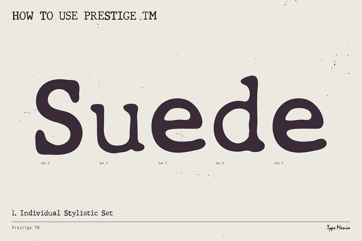 Prestige TM – Organic Typewriter, a Serif Font by Type Mania (Photo 5 of 11)