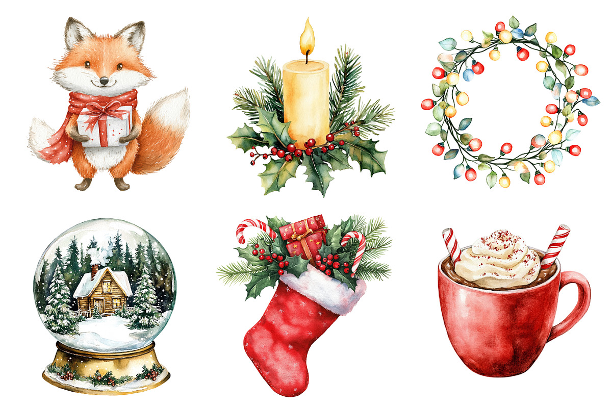 Cute Christmas Clipart, a Seasonal Illustration by CitraGraphics (Photo 5 of 6)
