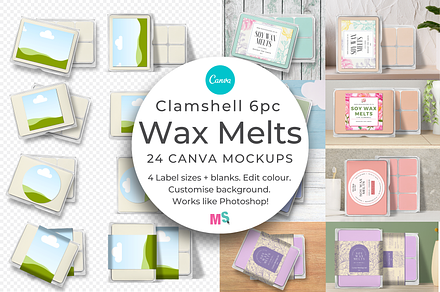 Wax Melts Canva Mockup Set - 6 piece