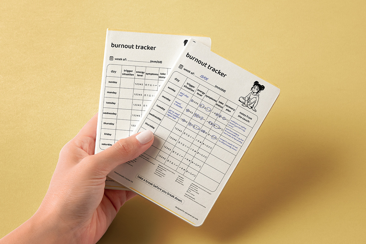 6 Printable Mood Tracker Bundle, a Stationery Template by MuzaArtStudio (Photo 2 of 8)