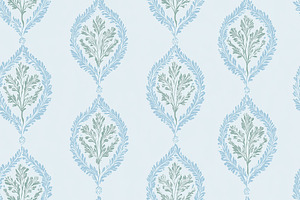 Seamless pattern, seamless botanical damask pattern with vintage, a Pattern Graphic by Studio ANNA