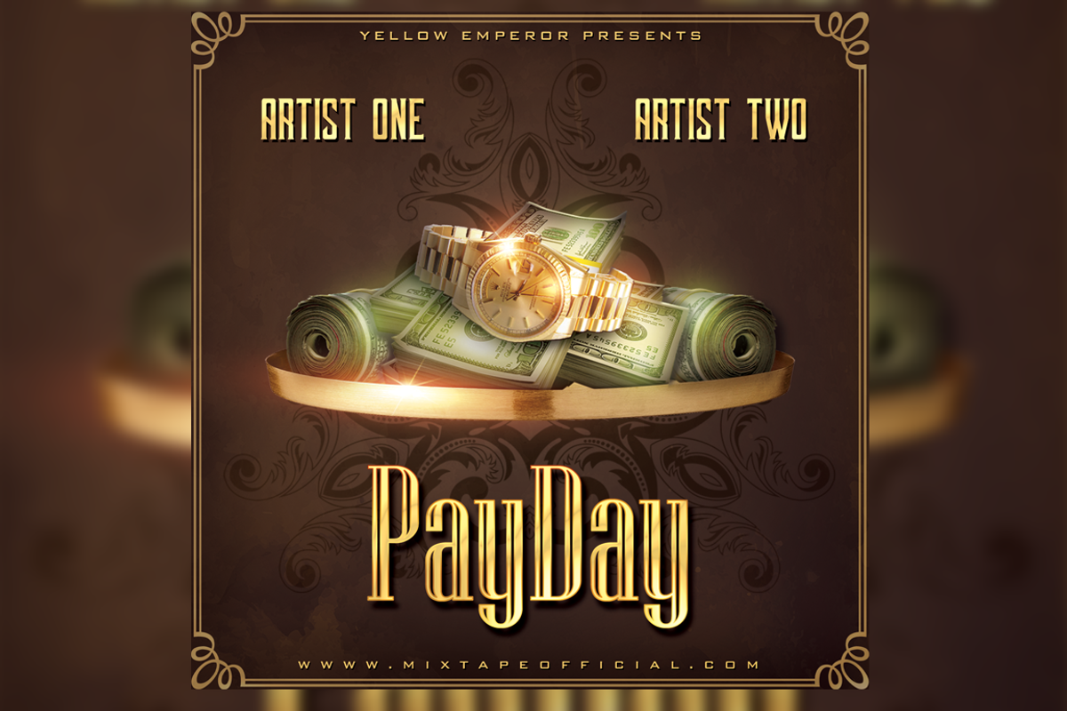 Payday CD Mixtape Cover Template, a Poster Template by White Shadow Graphix