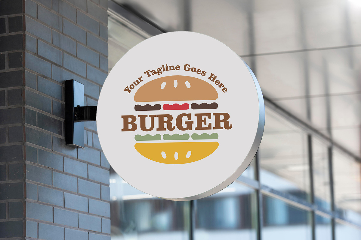 Modern Burger Logo Template, a Branding & Logo Template by YUDesignStore (Photo 2 of 7)