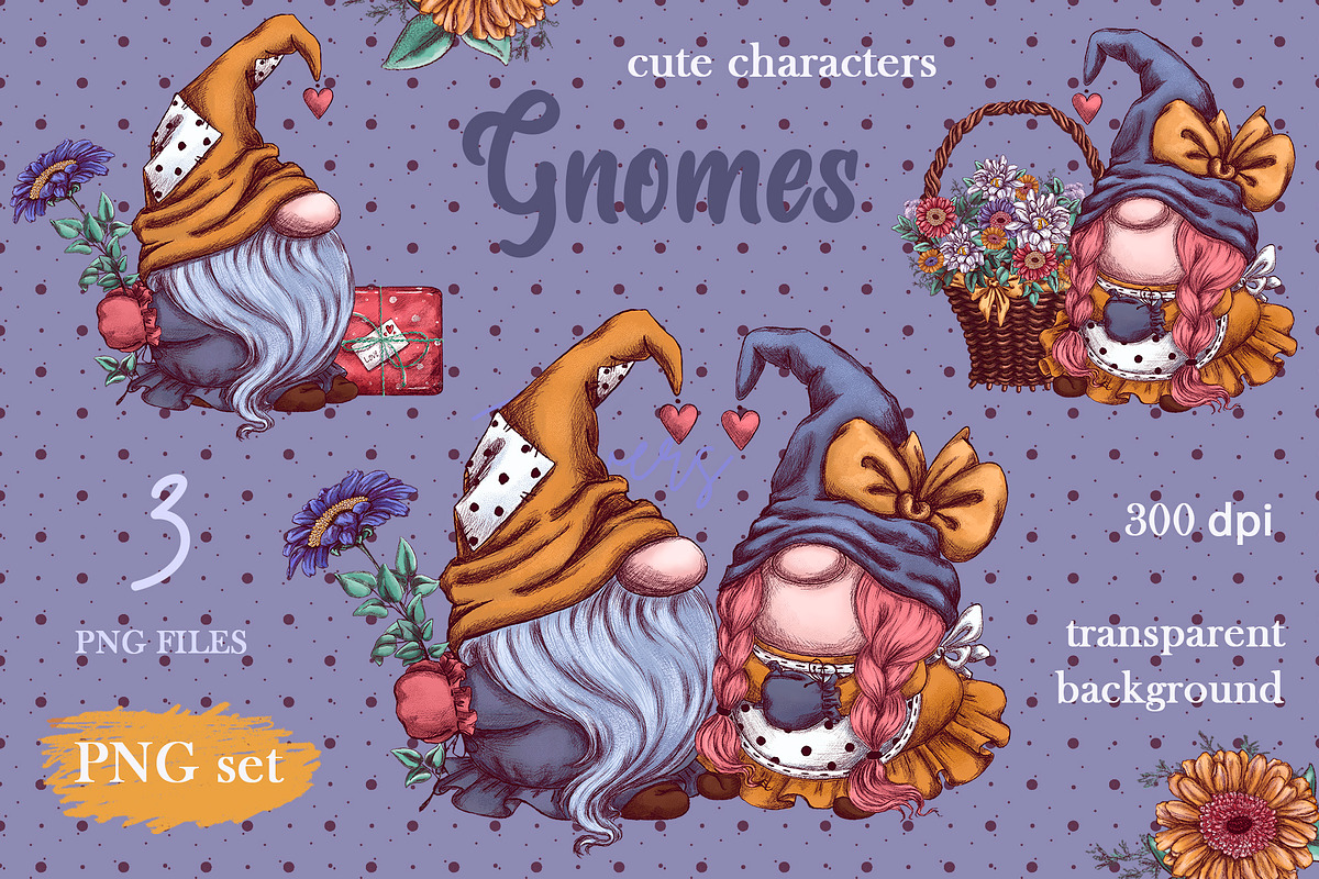 Gnomes, love and flowers., an Illustration by Maycat_store (Photo 2 of 9)