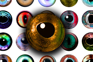 Digital Collage Sheet - Eyes