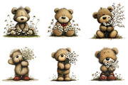 Whimsical Spring Teddy Bear Clipart, an Illustration by Designking (Thumbnail 2 of 7)