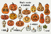 Halloween pumpkins clipart, an Object Graphic by Trinibis (Thumbnail 2 of 4)