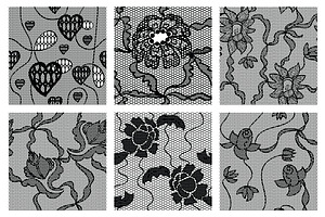 16 Lacy vector seamless patterns
