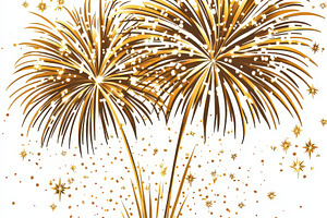 Golden Fireworks Celebration Burst S, an Abstract Photo by Pixeness Studio