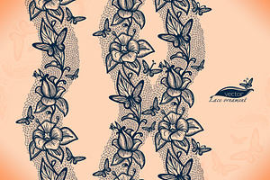 Seamless lace pattern with flowers