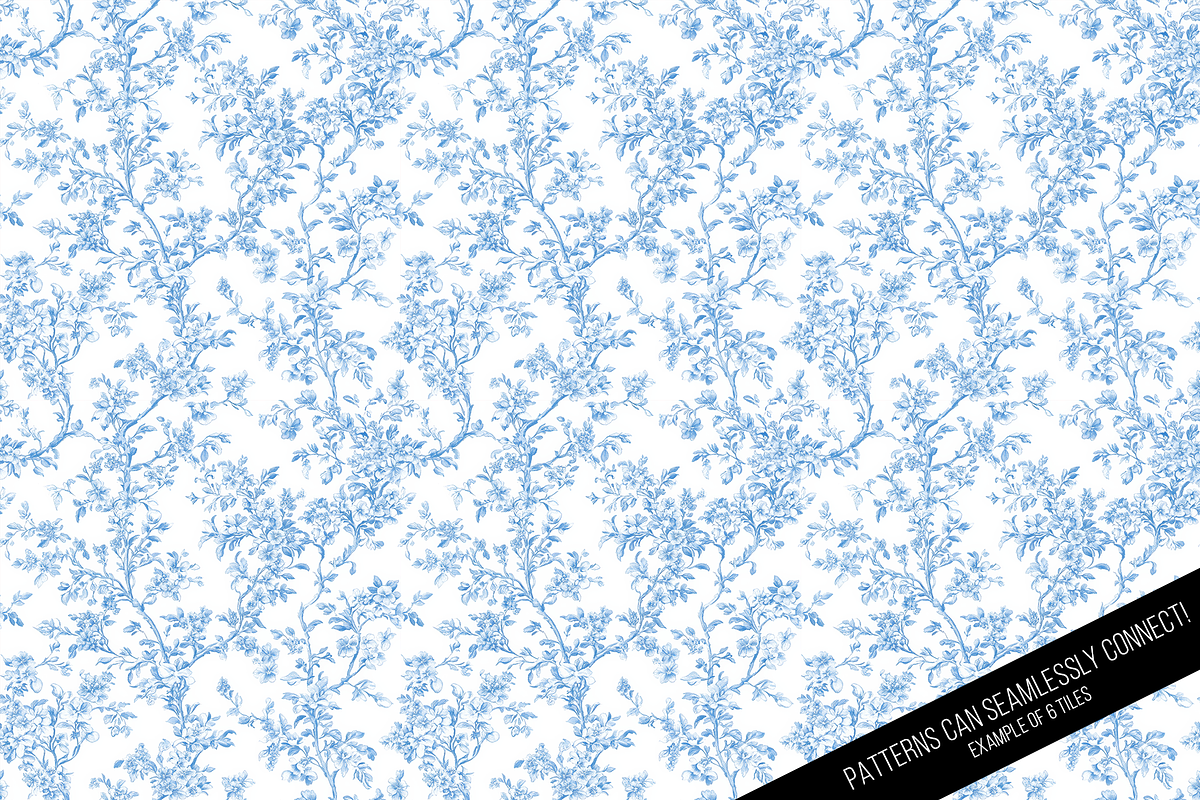 Floral Toile de Jouy Digital Paper, a Pattern Graphic by Chromolume Studio (Photo 15 of 15)