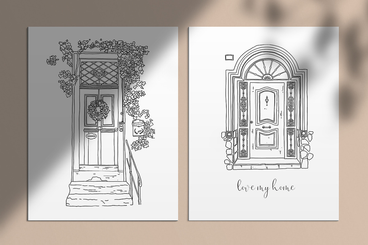Doors. Vector set, an Object Illustration by iri-illustration (Photo 2 of 9)