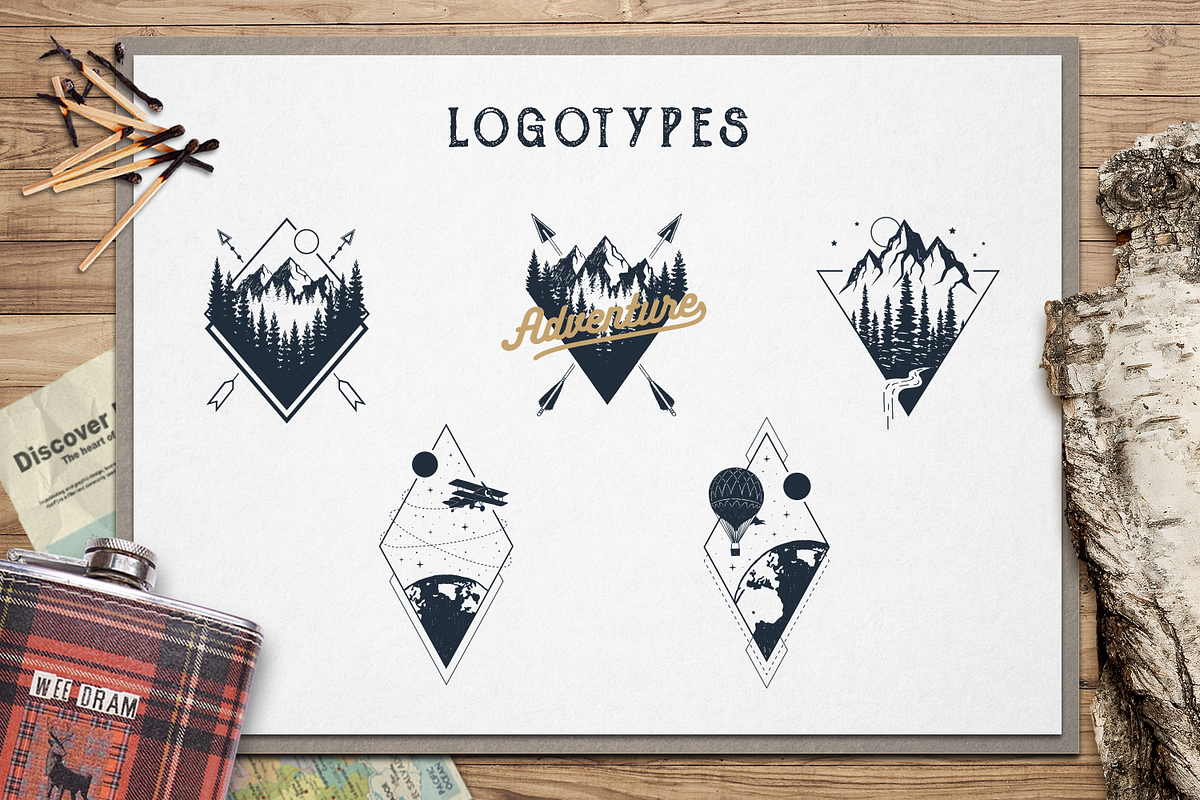 Wanderlust. 15 Double Exposure Logos, a Branding & Logo Template by Cosmic Store (Photo 4 of 14)