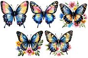 Watercolor butterflies clipart, an Illustration by Craft Nest (Thumbnail 10 of 11)