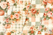 Autumn Shabby Chic Flowers Pattern, a Pattern Graphic by Creative Store (Thumbnail 2 of 5)