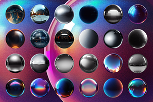 310 Abstract & Sphere PNG Elements