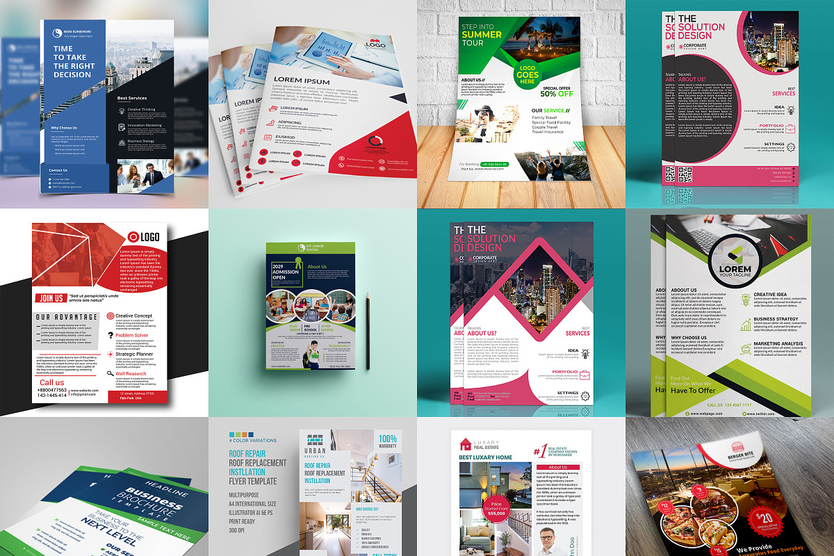 120 Flyer Templates Bundle, a Flyer Template by CodeGrape (Photo 2 of 11)