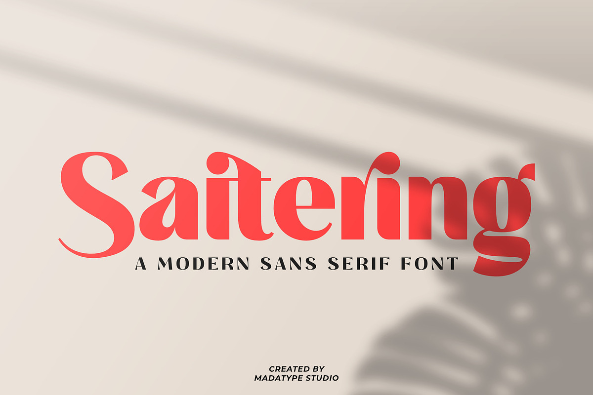 Saitering | A Modern Sans Serif, a Sans Serif Font by Andrimada Creative (Photo 1 of 11)