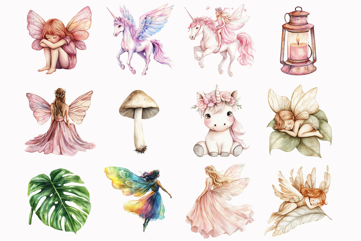 Watercolor Fairy World Clipart, an Illustration by Design Market (Photo 3 of 5)