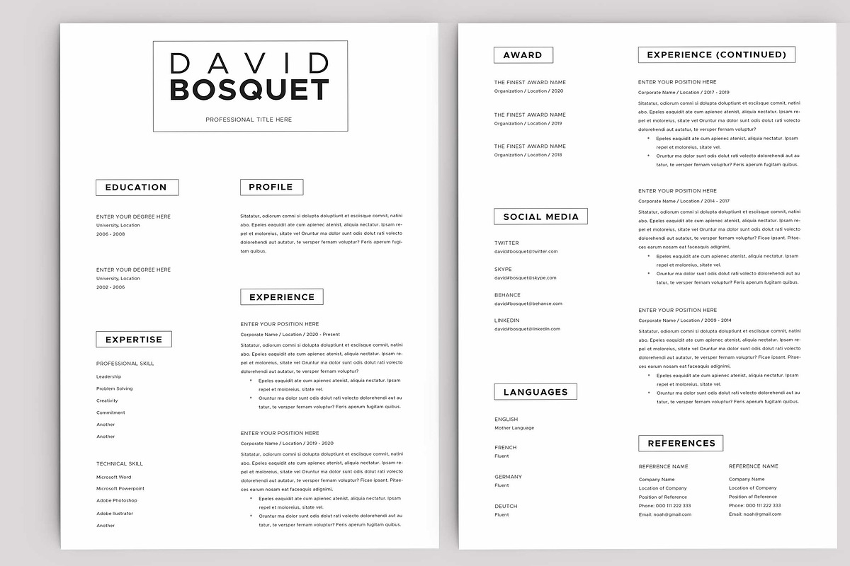 Resume / CV, a Resume Template by Peunayah (Photo 2 of 7)