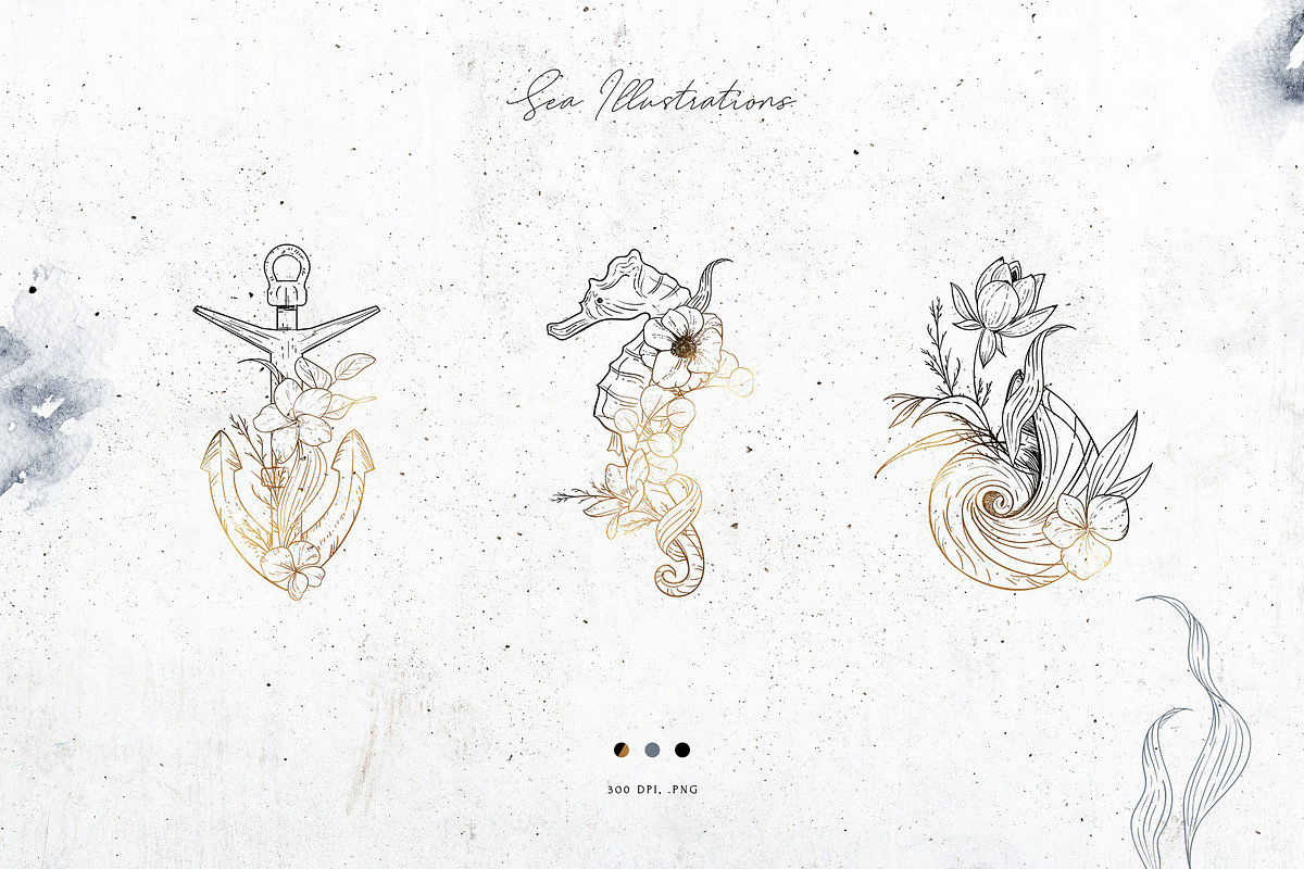 Mellifluous. Sea & Floral Graphics, a Texture Illustration by NiKO (Photo 15 of 20)