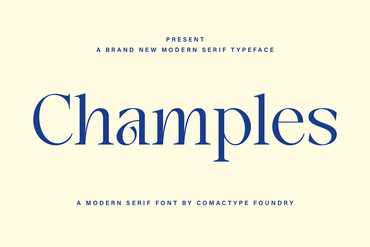 Champles A Modern Serif Typeface, a Serif Font by Comactype Foundry (Photo 1 of 20)