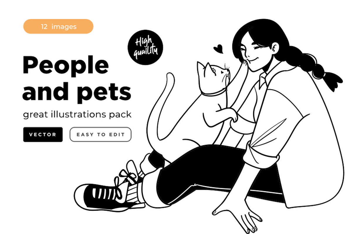 People&pets illustration set, a Person Illustration by StonePic (Photo 1 of 3)