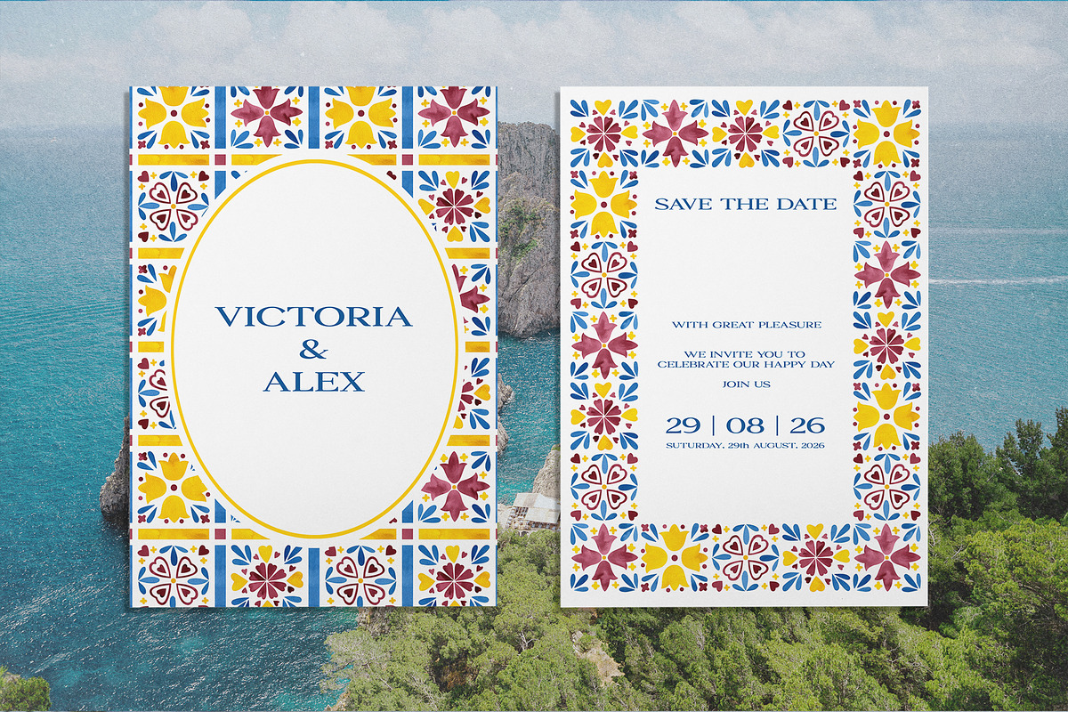 Mediterranean Azuléjo Watercolor, a Decorative Illustration by YarovaArt (Photo 4 of 15)