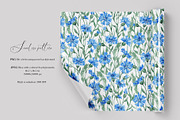 Cornflower blooms pattern, a Pattern Graphic by SirenaArt (Thumbnail 2 of 14)