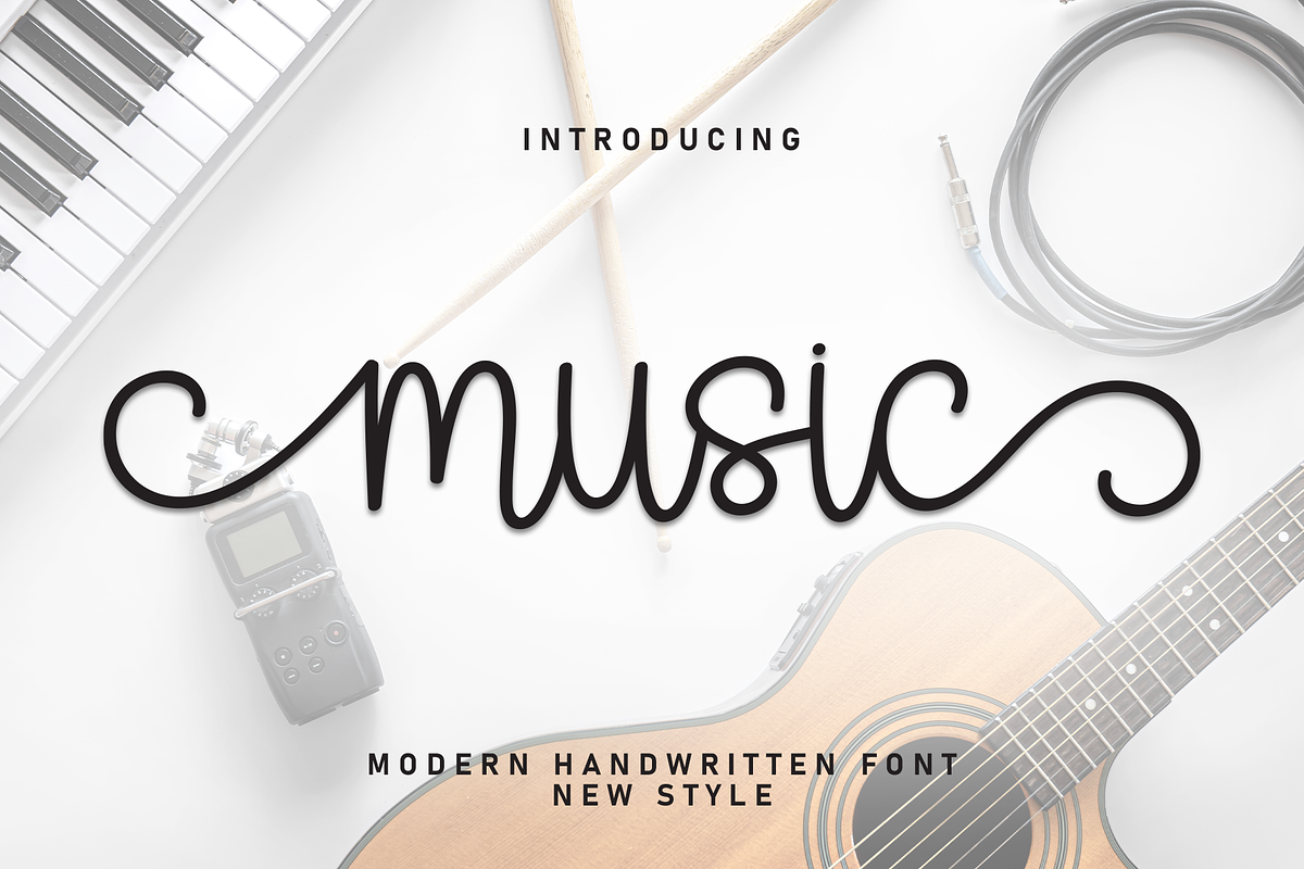 Music | Script Font, a Handwritten Font by Scratchones (Photo 1 of 9)