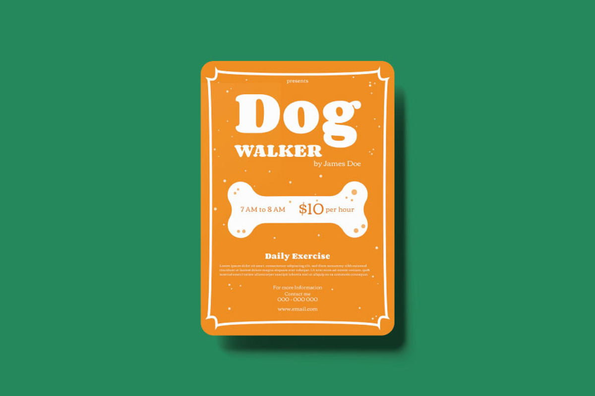 Dog Walker Flyer, a Flyer Template by FaraHelal (Photo 2 of 3)