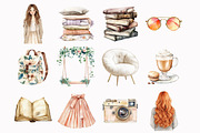 Watercolor Soft Girl Clipart, an Illustration by Design Market (Thumbnail 3 of 4)