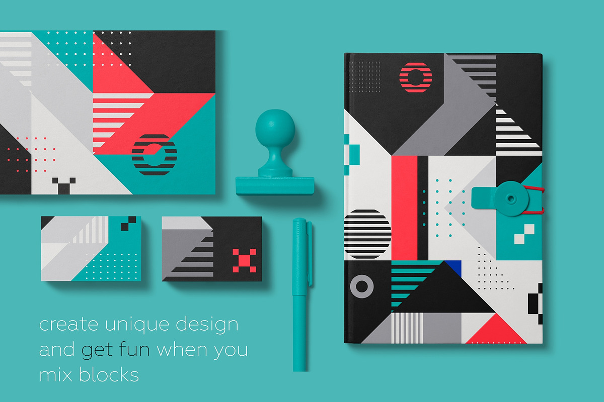 Fun Geometry pattern bundle., a Pattern Graphic by lisa_kalev (Photo 17 of 22)
