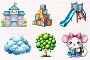 Kawaii Back to School Clipart, an Illustration by CreationArt (Thumbnail 4 of 5)