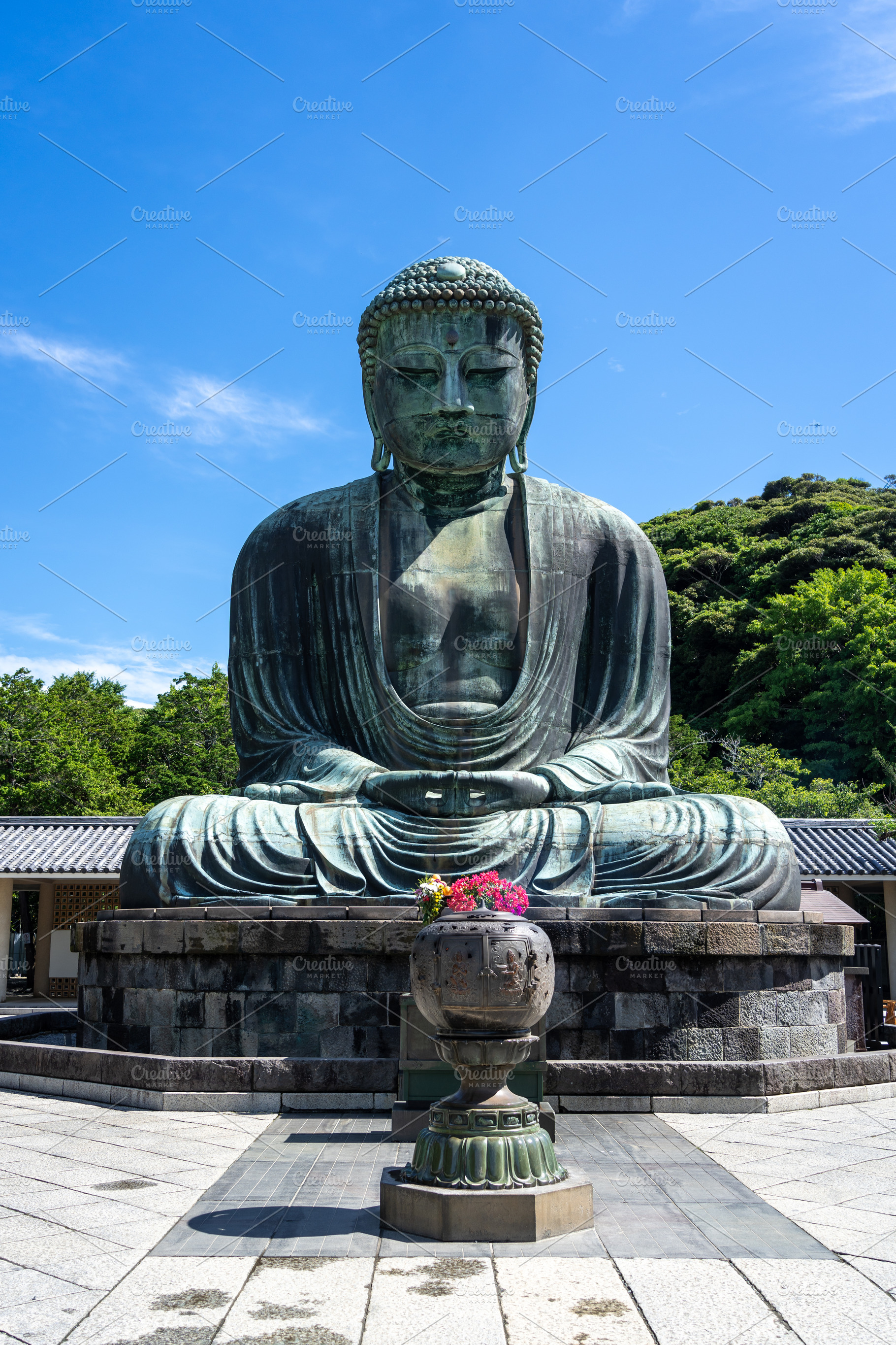 Great Buddha bronze statue at Kotoku-in temple in Kamakura, Japa, an Architecture Photo by GoodGoods