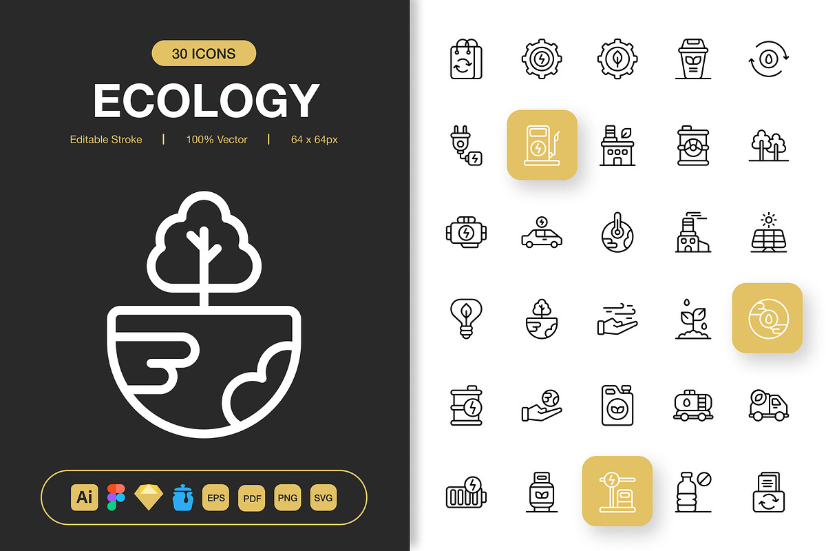 Ecology Icons, an Outline Icon by Spacepixel Creative