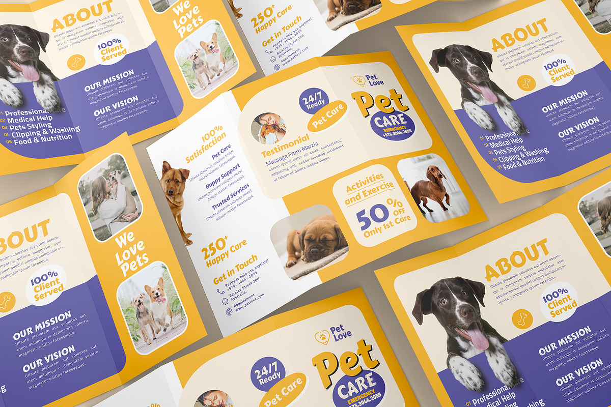 Pet Care Trifold Brochure, a Brochure Template by Designsoul14 (Photo 5 of 5)