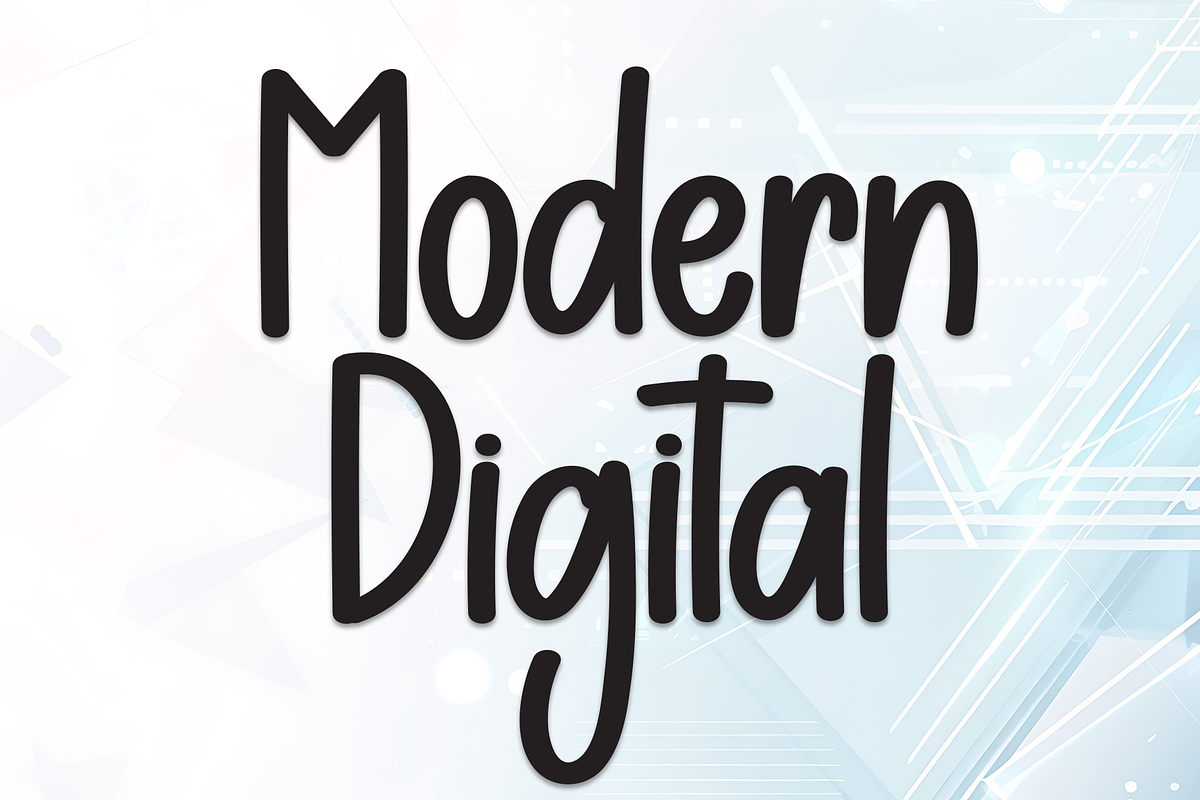 Modern Digital | Script Font, a Script Font by Scratchones (Photo 1 of 8)