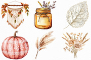 Watercolor Boho Autumn Clipart, an Illustration by Craft Nest (Thumbnail 4 of 6)