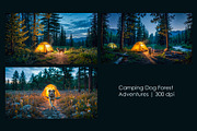 Camping Dog Forest Adventures, an Animal Illustration by StockVerse Creative (Thumbnail 1 of 4)