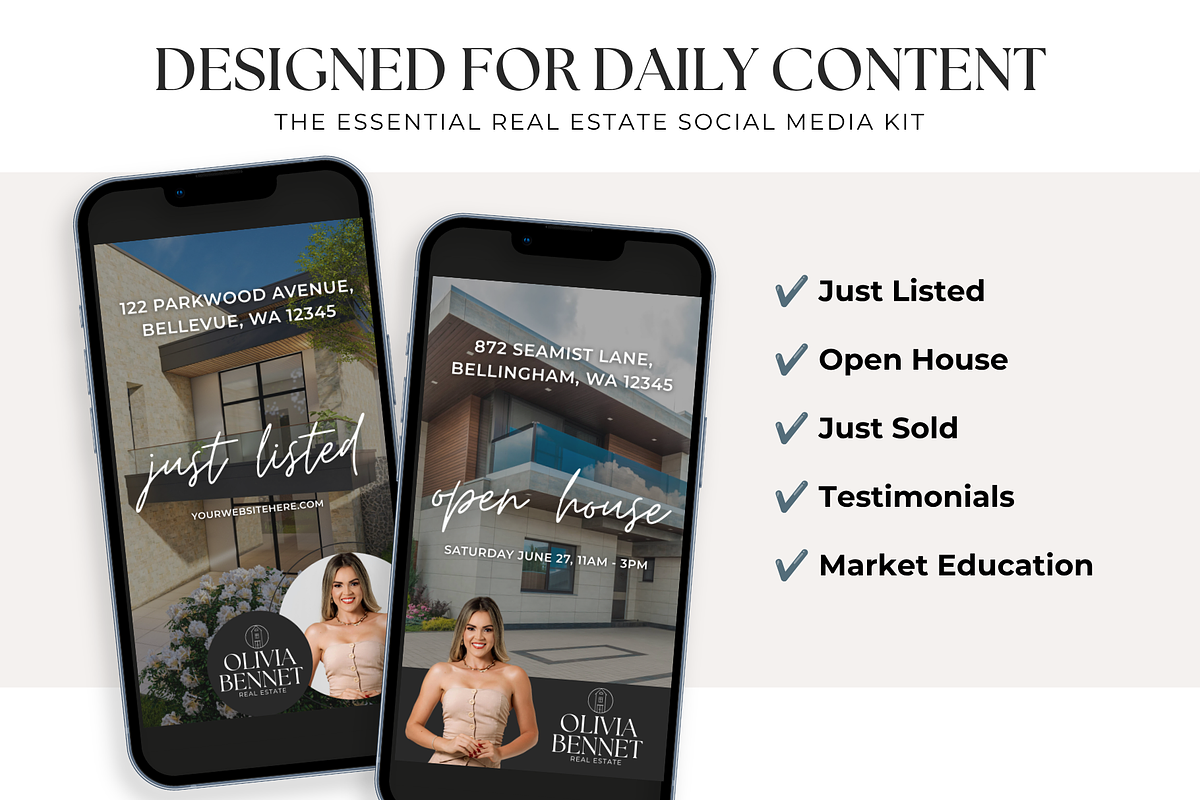 Real Estate Instagram Templates, a Social Media Template by BrandhavenStudio (Photo 6 of 11)