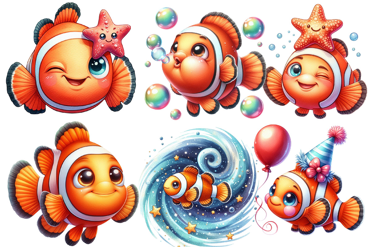 Cute Clownfish Clipart, an Illustration by Designworld (Photo 4 of 5)