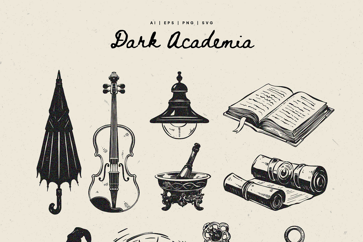 Dark Academia P.2 | Illustration Kit, an Object Illustration by KetteCreate (Photo 11 of 16)