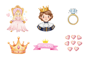 Watercolor Princess Clipart, a Person Illustration by BerryPieArt (Thumbnail 3 of 4)