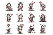 Whimsical Valentine Cute Bee Clipart, an Illustration by Design Market (Thumbnail 3 of 3)